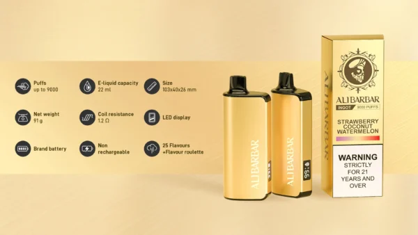 ALIBARBAR INGOT 9000 2 ALIBARBAR INGOT 9000 Puffs 拋棄式電子煙 台灣 711到付