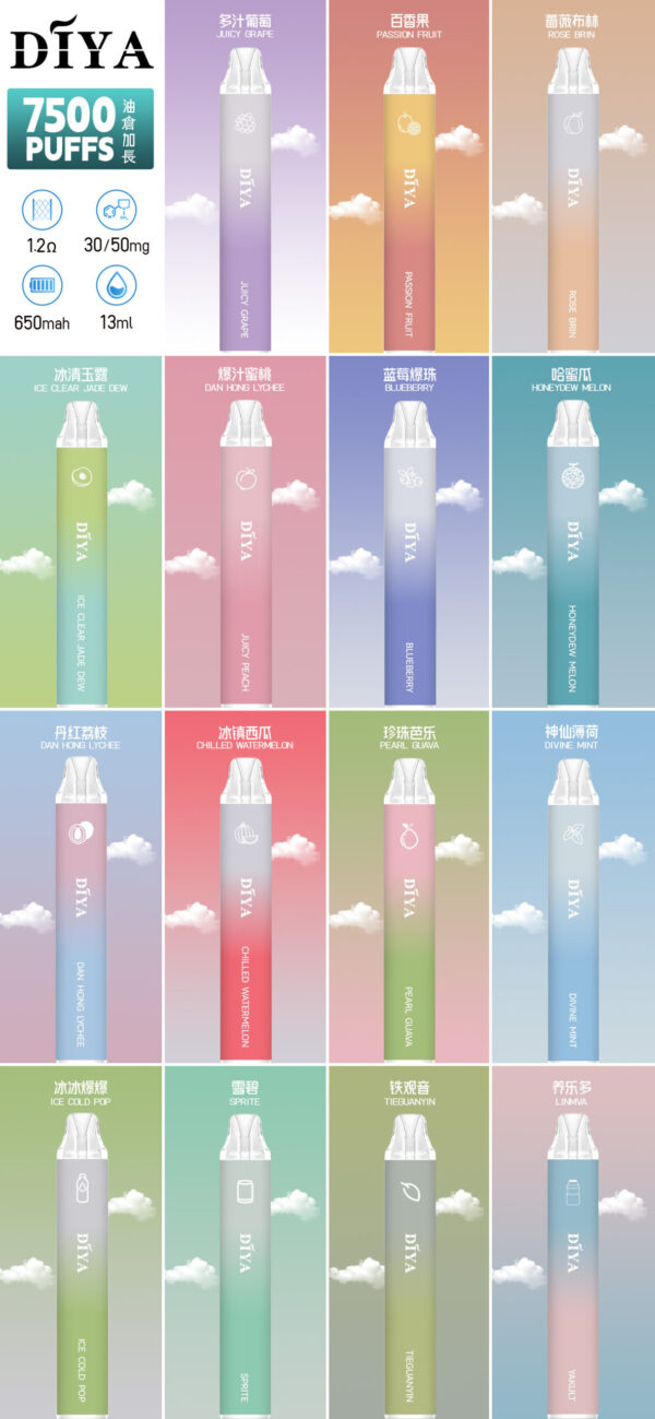 Diya 7500 Puffs 拋棄式電子煙 Diya 7500 Puffs 拋棄式電子煙|大容量小煙 台灣現貨正品