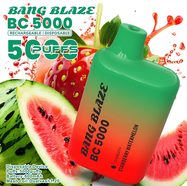 新款 BC5000-DSK062 一次性電子煙 – 5000口超大容量風味豐富可充電，Bang Blaze BC5000-DSK062 新品推薦，夏季派對解癮首選！
