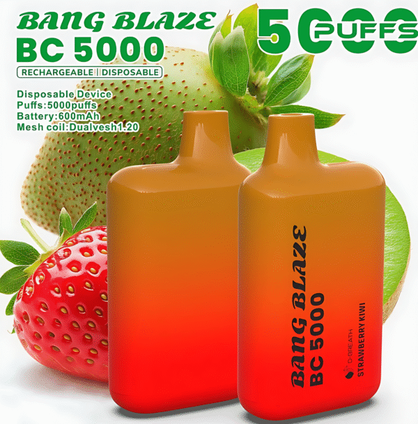 新款 BC5000-DSK062 一次性電子煙 – 5000口超大容量風味豐富可充電，Bang Blaze BC5000-DSK062 新品推薦，夏季派對解癮首選！